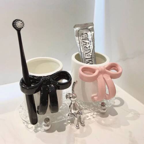 Ceramic Toothbrush Cup Stylish Home Use Couple Creative Mini