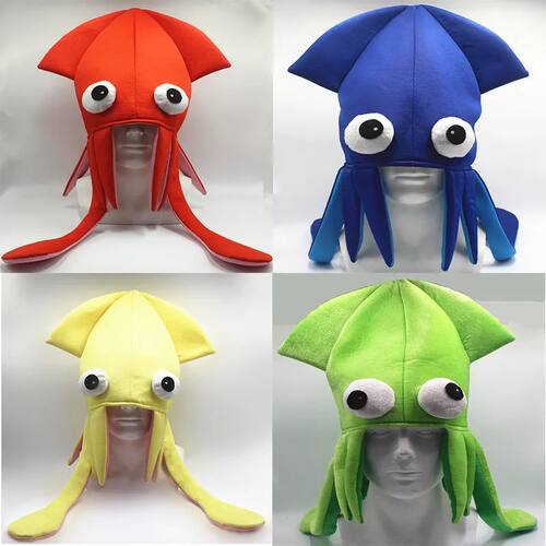 Velvet Squid Hat Squid and Octopus Hat Dance Performance Par