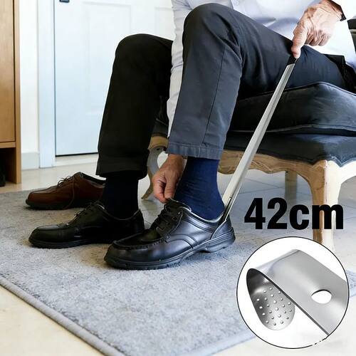 42cm Extra Long Stainless Steel Shoe Horn, Easy-Handle Metal