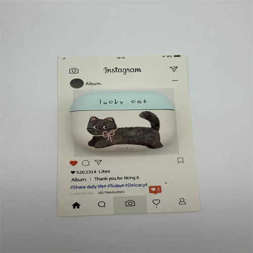 涂鸦猫适用于苹果airpods4保护套苹果airpods3耳机壳新款airpods2代四蓝牙pro2第三代3降噪版盒二代无线