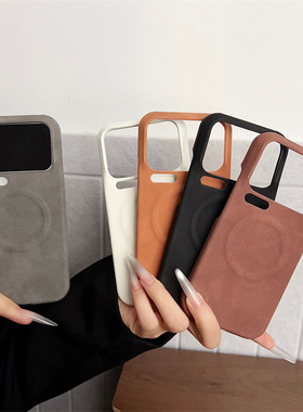 冷淡风钛灰色皮纹半包硬壳磁吸适用IQOO15/13/12手机壳IQOO NEO11/Z9羊巴皮肤感Z10 TURBO+高档NEO大孔10防摔