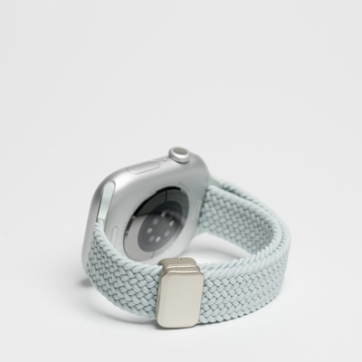 夏日薄荷绿表带S10适用苹果appleiwatchS11腕带尼龙编织ultra磁吸