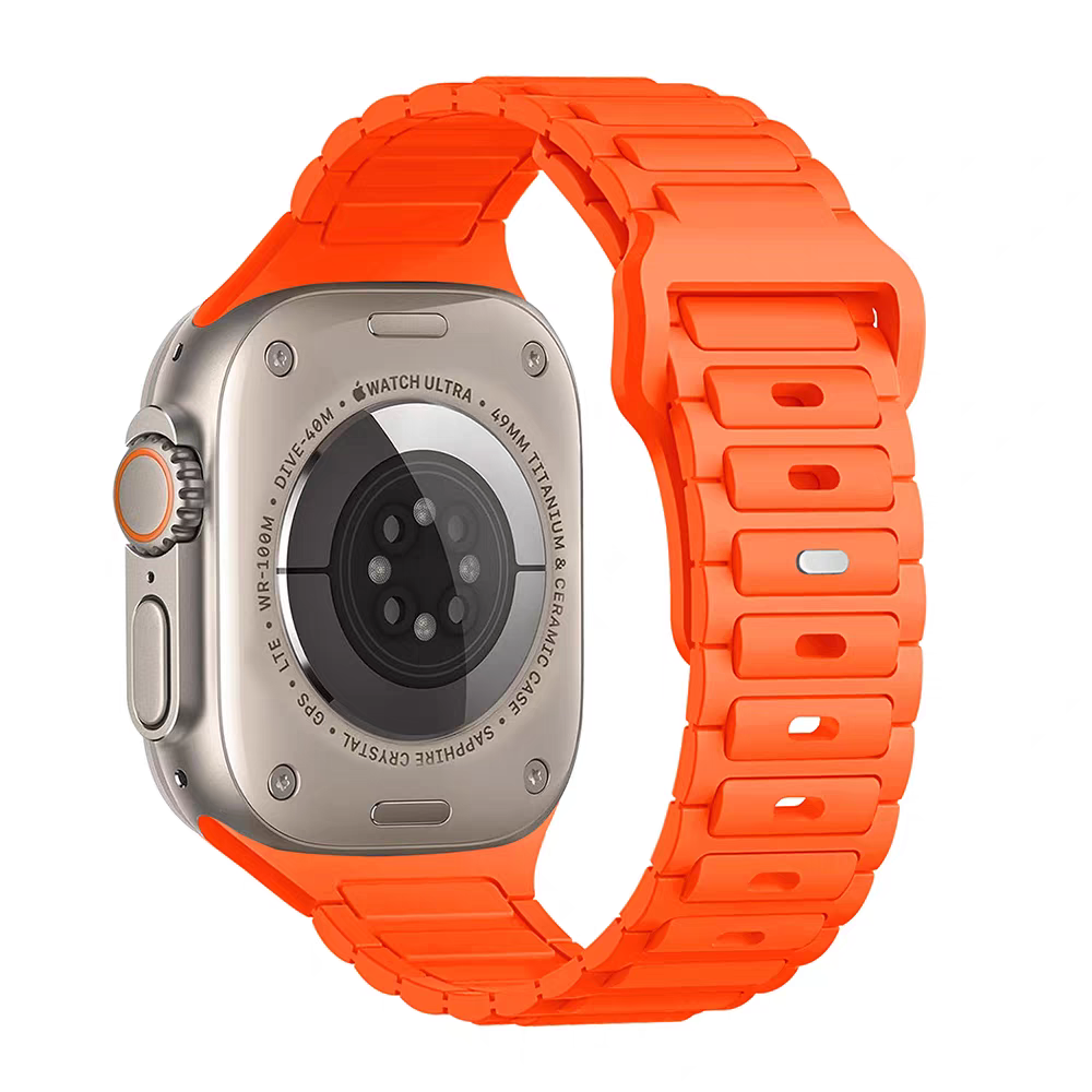 适用苹果手表iwatch10代/Ultra2/98765432SE双色三珠硅胶运动表带
