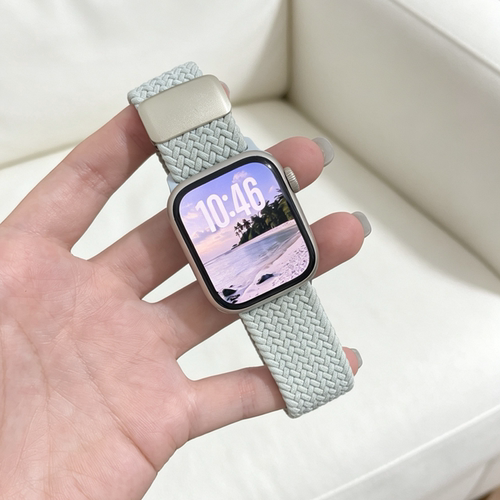 升级版磁吸扣弹力尼龙表带适用s10ultra苹果手表9applewatch876SE