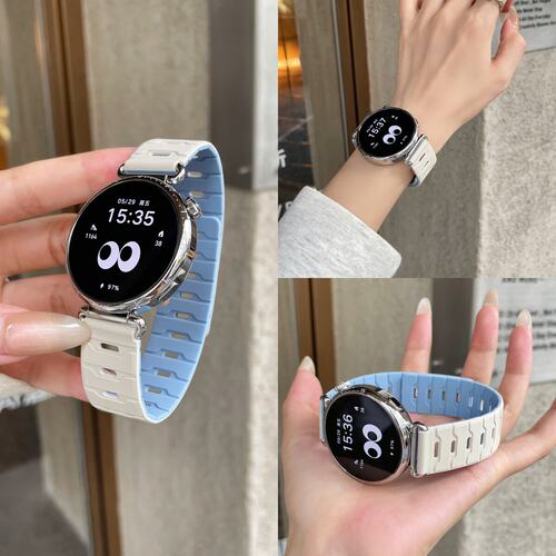 适用华为gt6手表带gt5pro新款镂空透气硅胶磁吸表带gt4腕带watch5