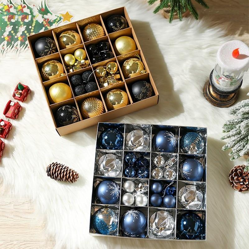 圣诞装饰球圣诞树彩球小配件挂球氛围场景布置装扮礼盒套餐ins风