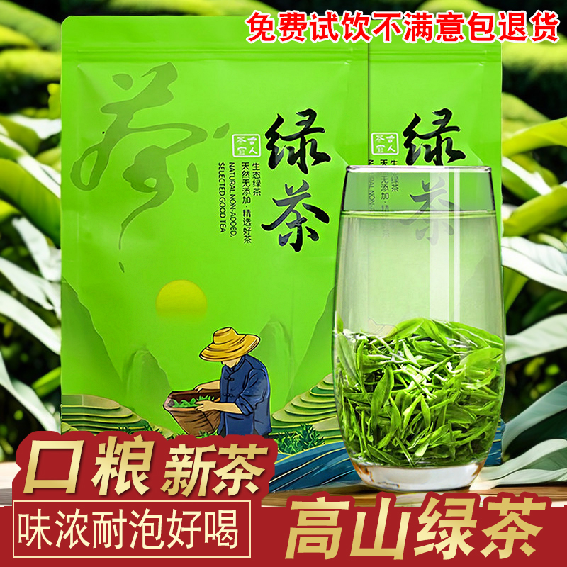 高山云雾绿茶新茶浓香型茶叶散装正宗日照充足茶店有毛尖碧螺春茶 茶 日照绿茶 原图主图