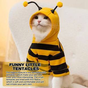 soft Holiday Pet Bee Clothes Costume Warm Cat Cosplay