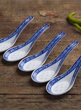 5pcs Convenient Ceramic Spoon Multi-Function Chinese Style S