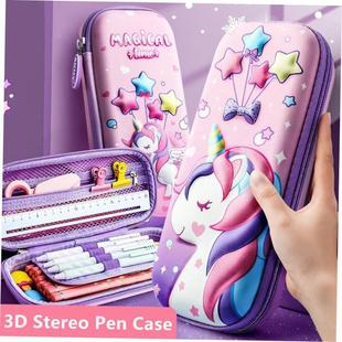 3D Unicorn EVA cute pencil box School student stationery 1