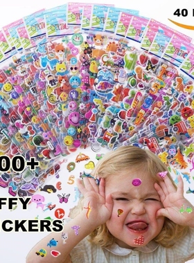 Kids stickers 1200+, 40 different Sheets, 3D Puffy Stickers