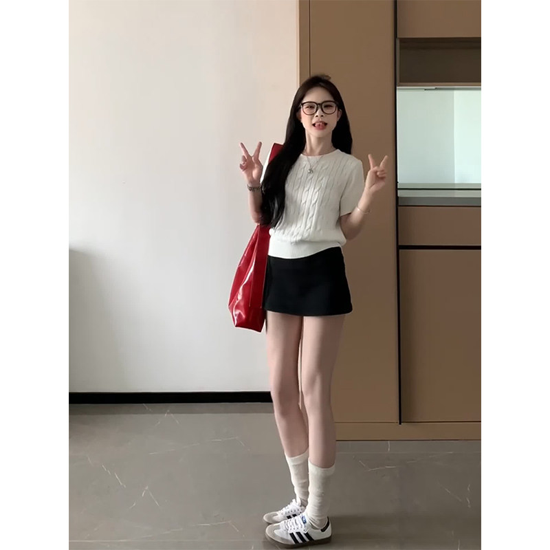 夏季女装小个子韩剧女主miu系韩系氛围感穿搭连衣裙子学院风套装