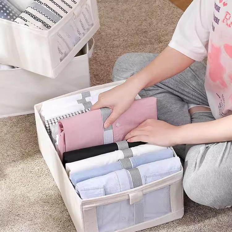 家之物语衣服裤子收纳箱衣柜折叠箱棉麻布艺衣柜分层内衣整理盒,收纳整理,收纳箱,淘宝优惠券,粉丝福利购,淘宝优惠卷