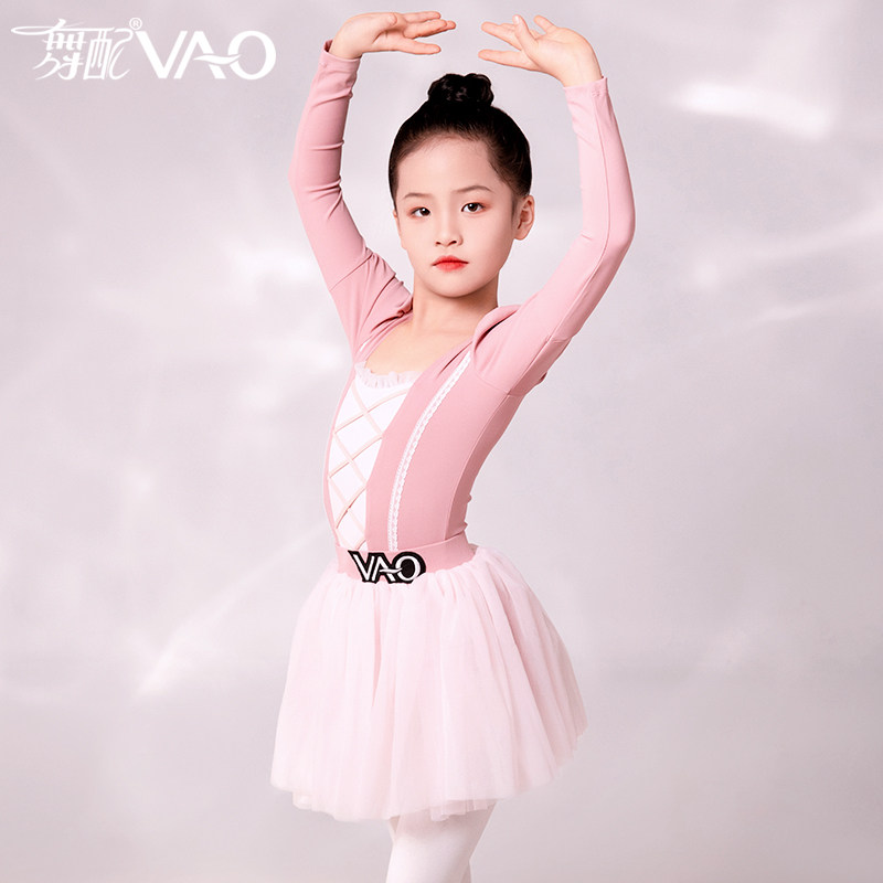 女童民舞服VAO舞配考级服拉丁舞练功服芭蕾舞服新款蓬蓬裙套装TJ