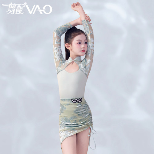 舞配女童拉丁中国风长袖练功服