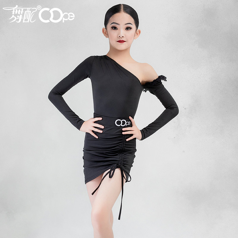 舞配拉丁舞服练习服秋冬新款斜肩