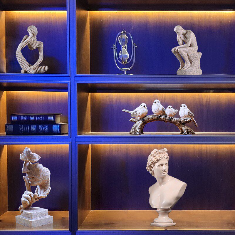 布置思考装饰思想者石膏像脸型效果书店沉默头像摆件中国艺术摆设