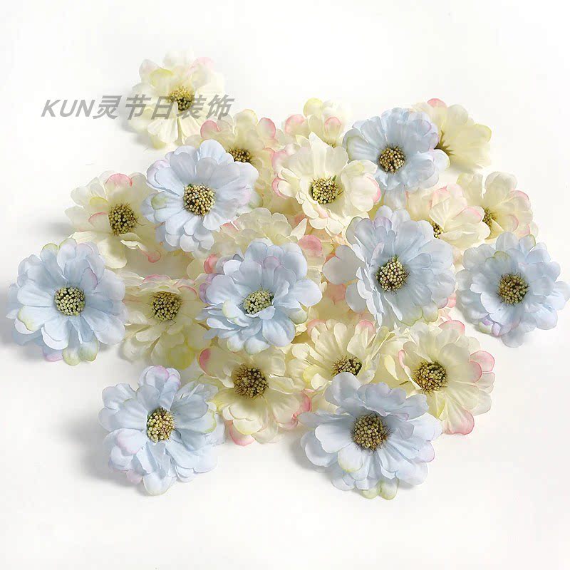 仿真沐莲花朵假花绢花diy手作头饰花环服饰帽花 家居装饰婚庆布景