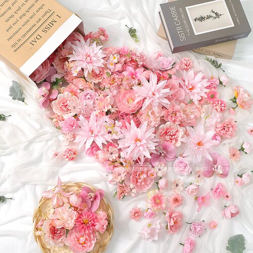 粉色混搭花朵材料包手工装饰花朵