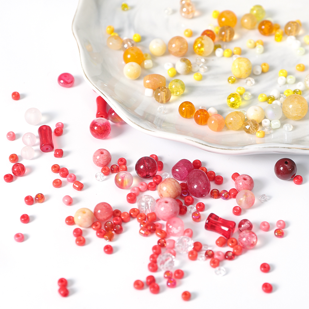 玻璃混款3-12mm色彩缤纷玻璃珠