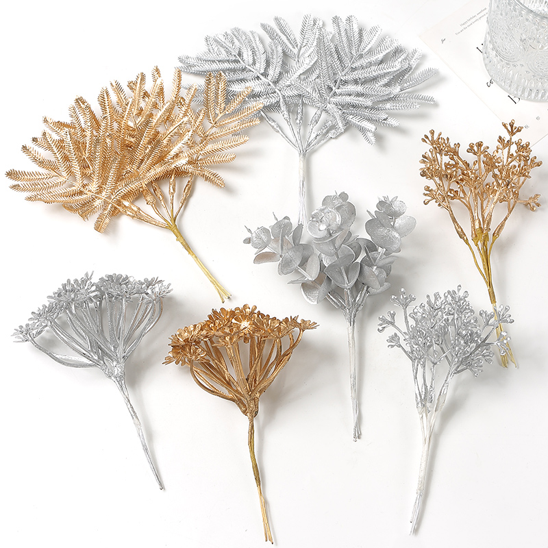 金色尤加利叶婚礼节庆新年装饰