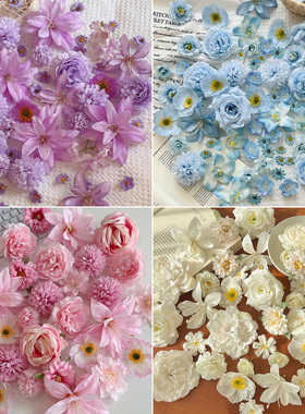 ins仿真花朵diy装饰花布置拍照道具手工头饰假花逼真高级绢布花瓣