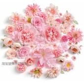 仿真花材料包 绢花假花古风头饰簪花花环diy手工辅料婚庆布景花墙