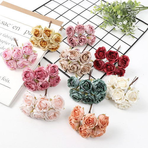 仿真玫瑰小把束 假花绢花 diy手工头饰花环材料 婚庆布景家居装饰 - 封面