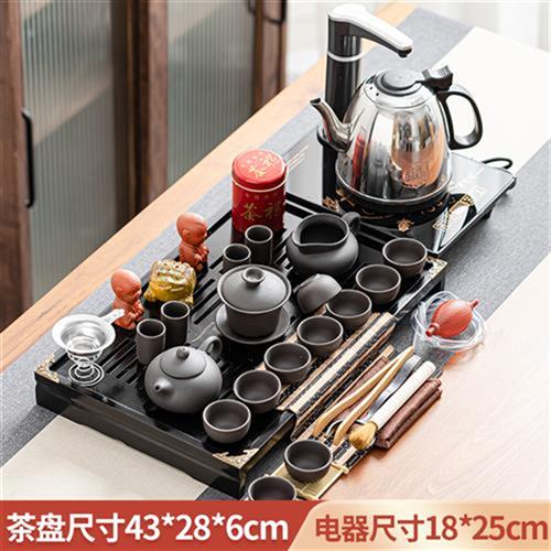 速发聚誉 功夫茶具套组精致小茶盘功夫茶具带烧水电器紫砂茶壶 7