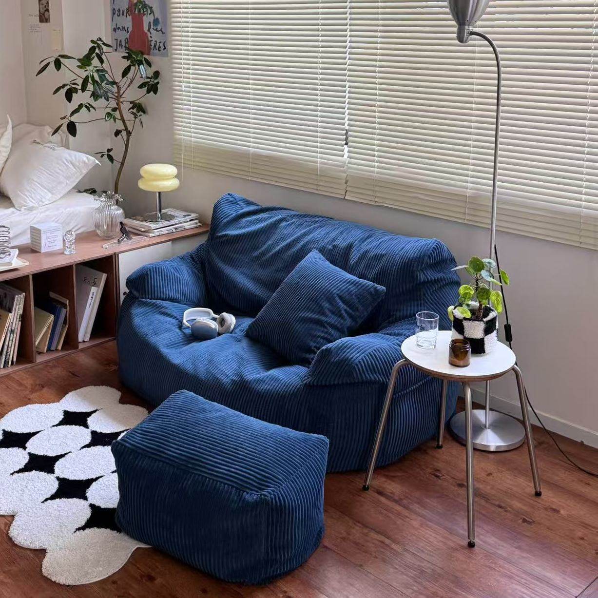 小户型懒人沙发窝窝沙发榻榻米阳台卧室客厅中古双人休闲阅读躺椅,住宅家具,懒人沙发,淘宝优惠券,粉丝福利购,淘宝优惠卷