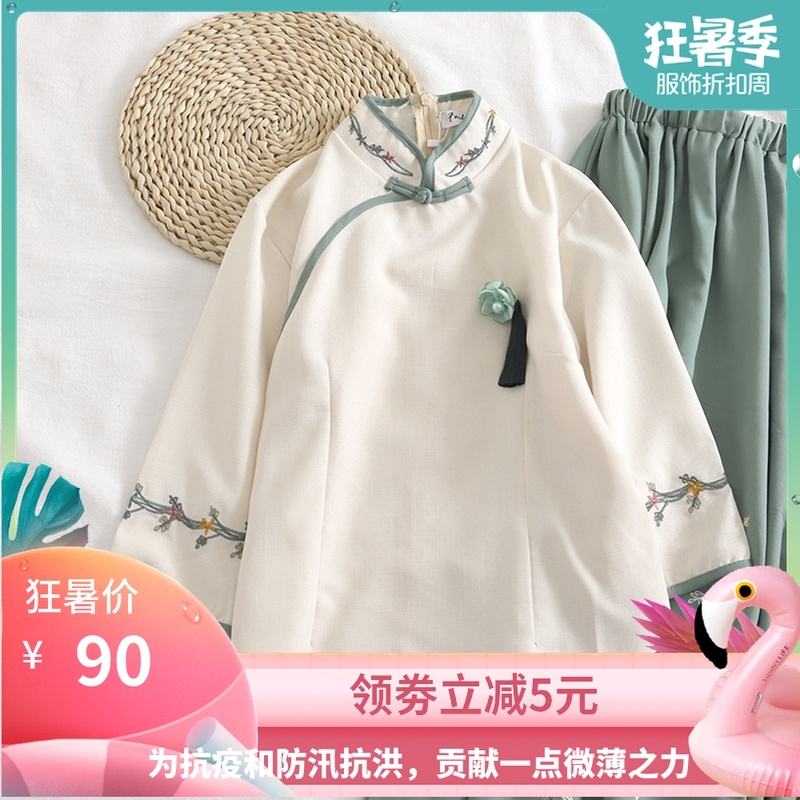 汉服仙气飘逸古装民国风女复古改良版中国现代学生两件套装演出服