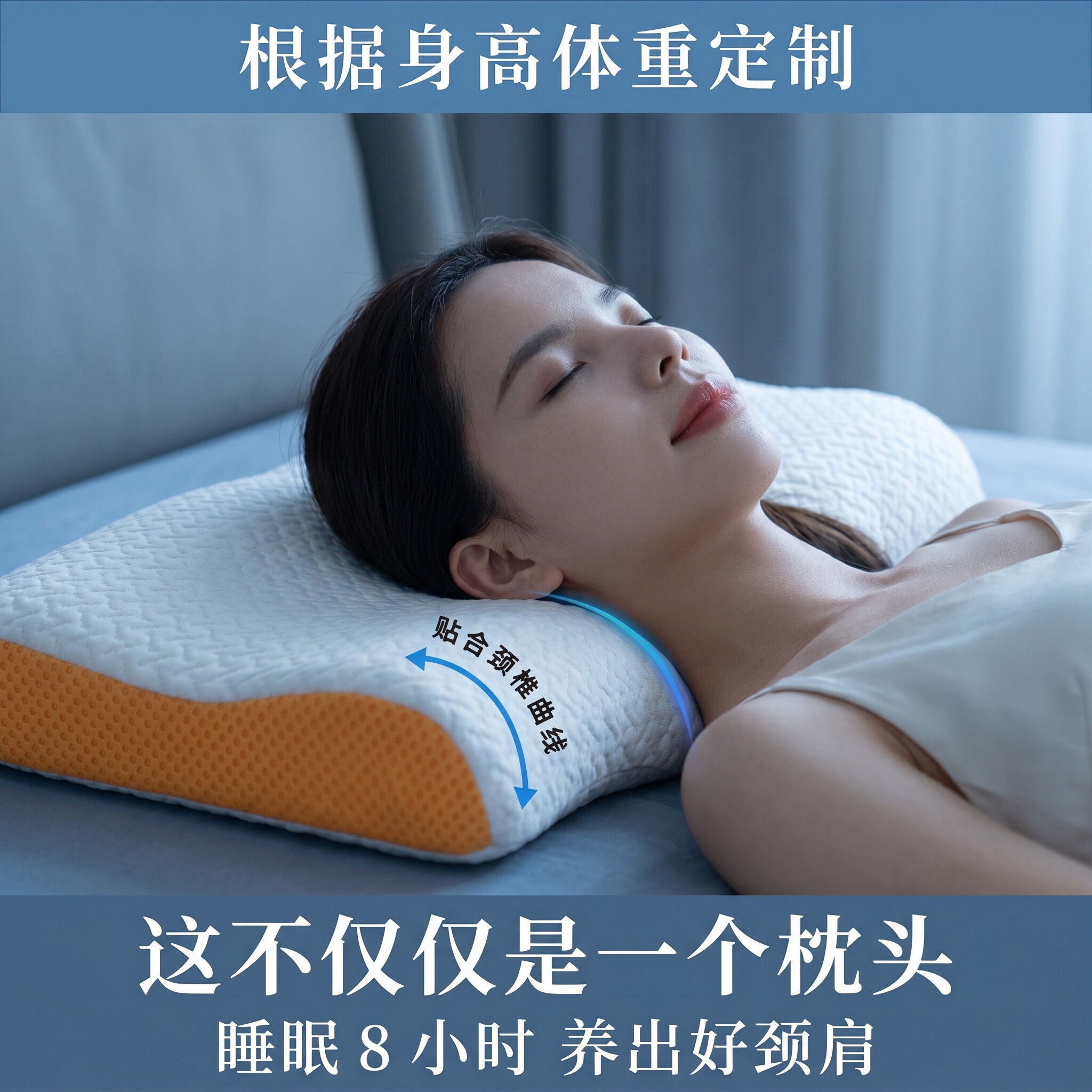 尚合元私人定制颈椎枕记忆棉枕头家用侧睡病人富贵包护颈专用睡觉