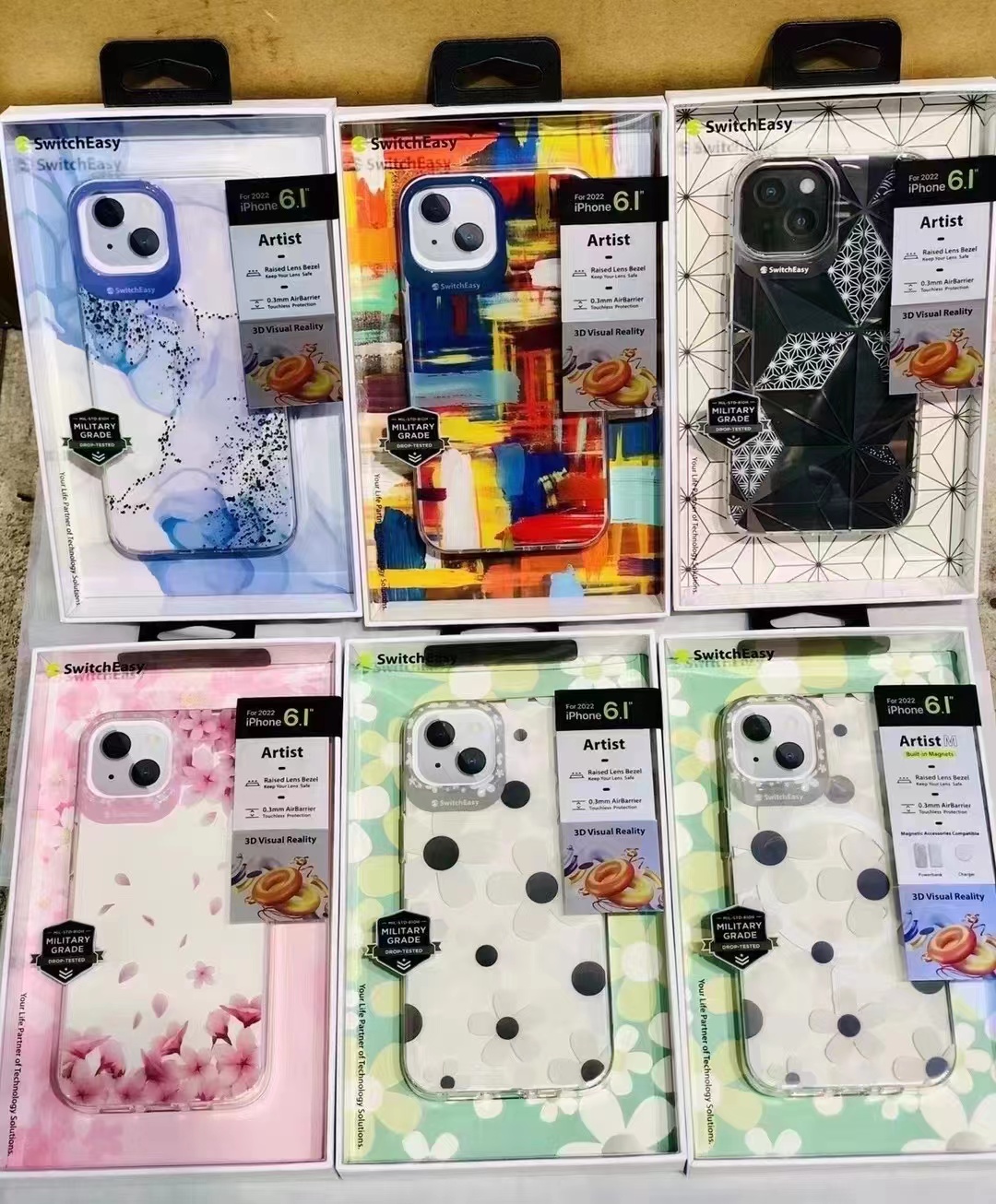 switcheasy适用于新款苹果iphone13promax手机壳鱼骨牌艺术家系列彩绘插画全包防摔保护套透明全包小红书网红