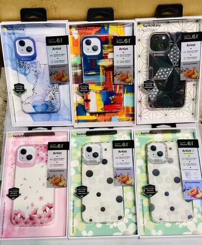 switcheasy适用于新款苹果iphone13promax手机壳鱼骨牌艺术家系列彩绘插画全包防摔保护套透明全包小红书网红