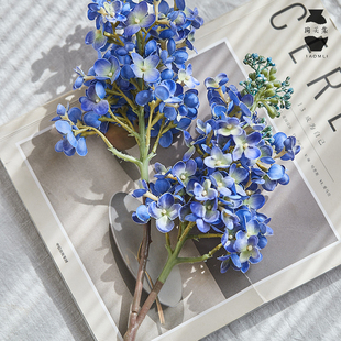 陶美集仿真花束蓝紫色丁香假花手感保湿室内家居装饰花卉插花摆件