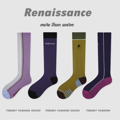 Renaissance瑜伽跑步运动女袜美腿显瘦小腿袜跳绳徒步健身压力袜