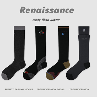 Renaissance户外健身徒步袜子女压力运动小腿袜透气吸汗跑步长袜