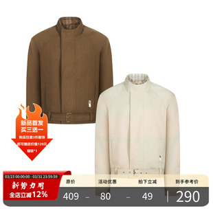 PMET「巴恩风」立领格纹拼接夹克 老钱宫廷风通勤薄款情侣外套春