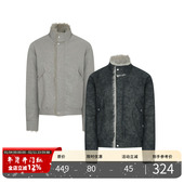 PMET「云雾」PU皮座山雕立领棉服外套 重磅防风秋冬保暖毛领夹克