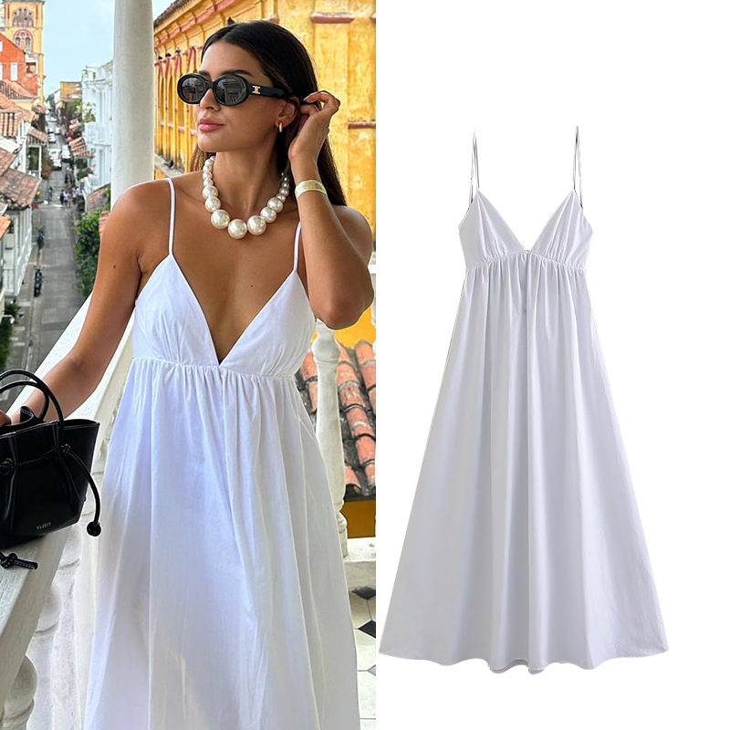 Summer Dress Women 2023 New Fashion Elegant Suspender Backle