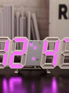 3D LED Digital Alarm Clock Wall Clock, Desk Alarm Clock,Time