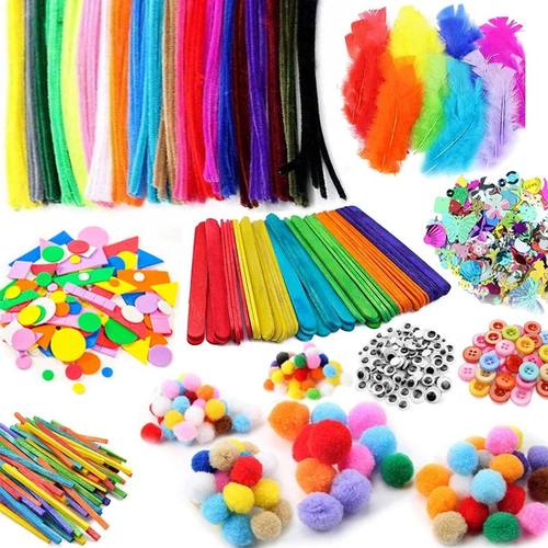 1000pcs Kids Crafts Art Supplies Kit Pipe Cleaners Pompoms F