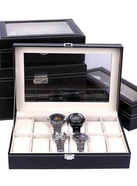 Clock Watches Jewelry Boxes Case Leather Watch Box Case