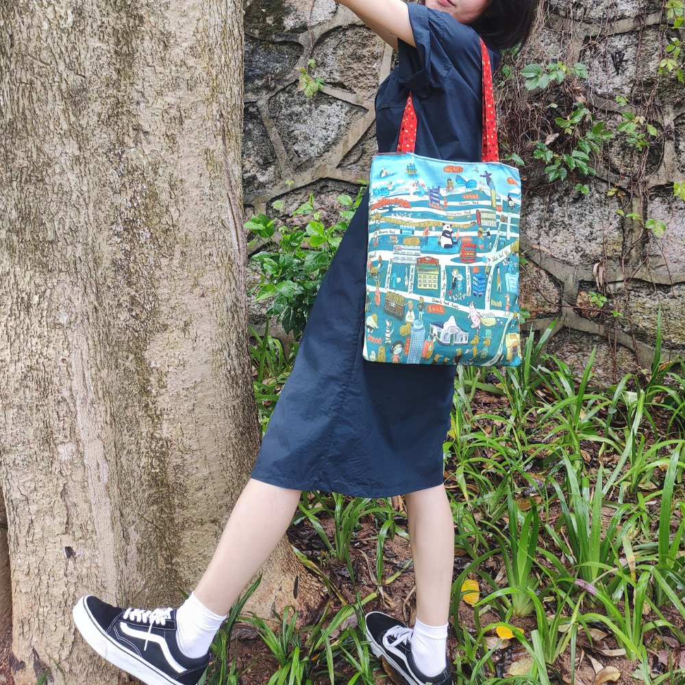 stephy原创插画香港女帆布包