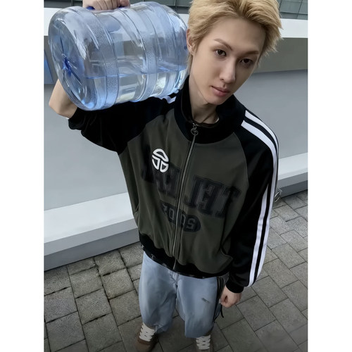 运动水洗夹克马丁崔然竣同款