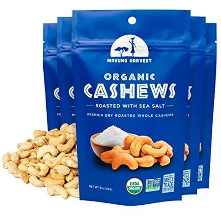 mavuno harvest organic roasted cashews with sea salt | dr