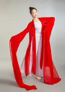 民族演出服新款 古典舞甩袖 舞台古装 舞蹈服女长袖 表演 身韵纱衣水袖