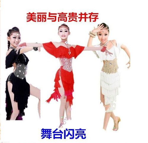 专业拉丁舞表演服新款女童亮钻流苏拉丁舞裙成人少儿拉丁比赛服装