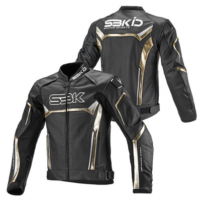 sbk透气牛皮四季机车服