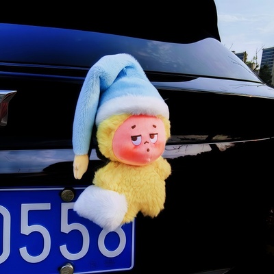 星星人汽车尾部挂件车外玩偶车载摩托电动车摆件可爱公仔车尾摆件